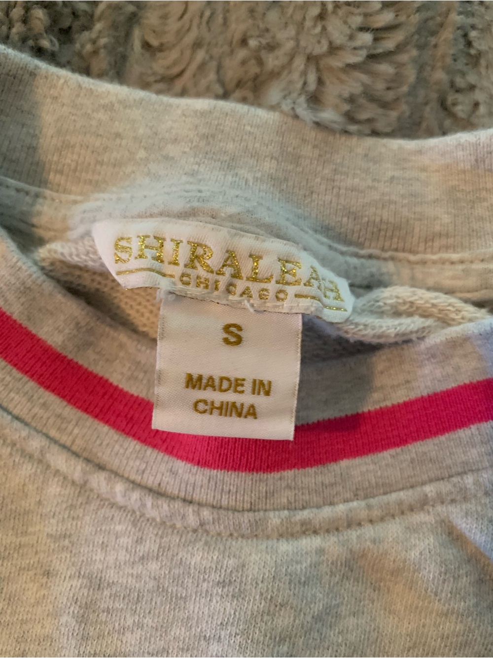 Shiraleah Pickleballer Grey Sweatshirt with Pink & Green Trim,size Small - Picture 3 of 4
